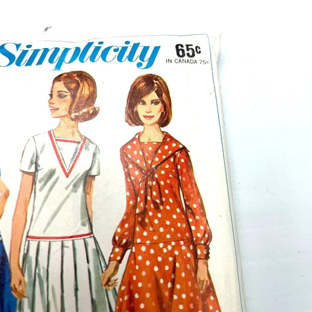 Simplicity Vintage 1966 Pattern #6919 Jr. and Misses One Piece Dress Size‎ 14